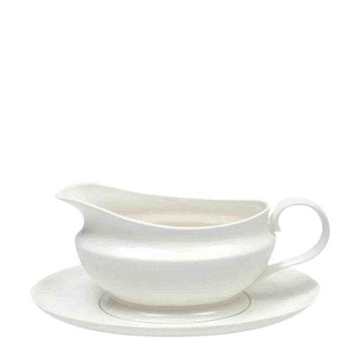 White Basics Gravy Boat & Saucer 550ML