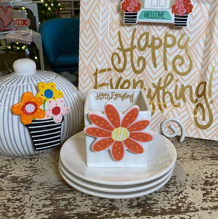 White Stripe Small Nesting Cube by Happy Everything!