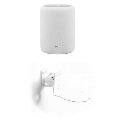 WiiM Sound Lite Wireless Smart Speaker with WiiM NorStone Wall Mount (Single) - White White