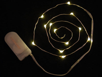 Wire Light LED Strand - 10 Warm White LEDs + Coin Cell Holder [Discontinued] by The Pi Hut - The Pi Hut