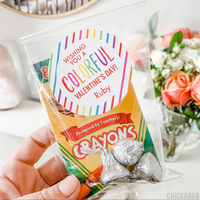 "Wishing You a Colorful Valentine's Day" Stickers