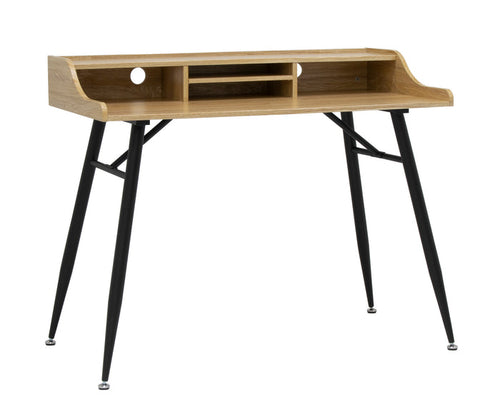 Woodford 45” Modern, Secretary/Writing/Laptop Desk with Storage, Black Graphite / Ashwood 51260