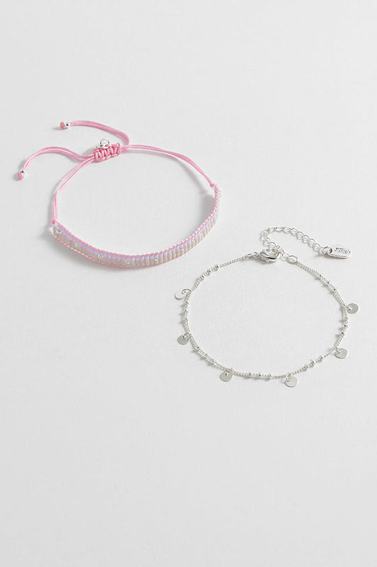 Woven Duo Beaded Charm Bracelets
