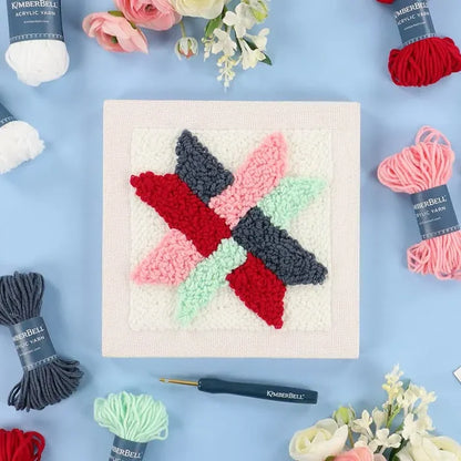 Woven Star Quilt Block Punch Needle Kit