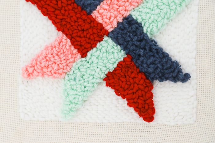 Woven Star Quilt Block Punch Needle Kit