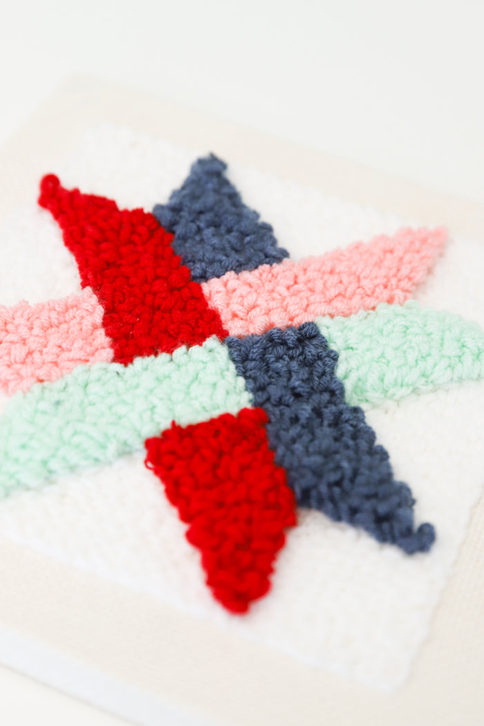Woven Star Quilt Block Punch Needle Kit
