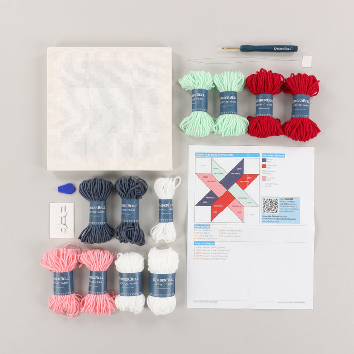 Woven Star Quilt Block Punch Needle Kit