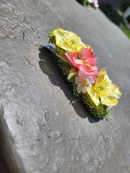 Yellow/Pink Fairy Flower Hair Clip