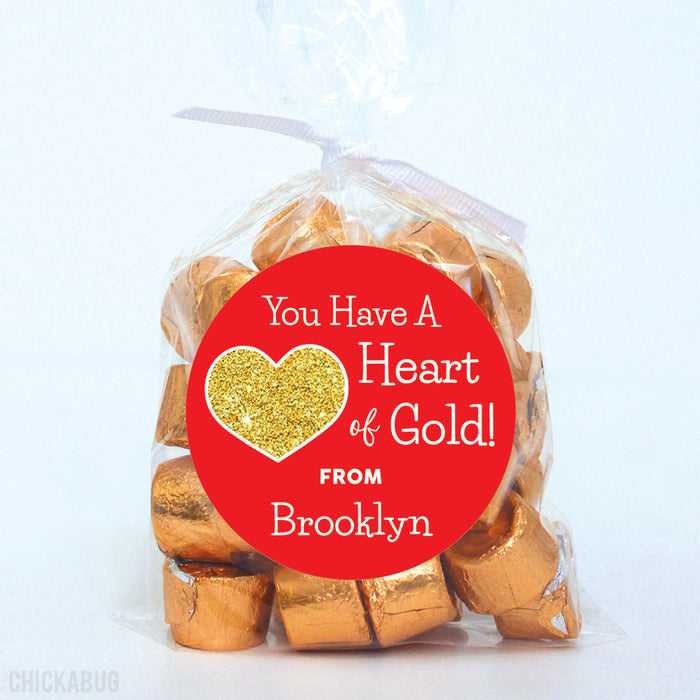 "You Have a Heart of Gold" Valentine's Day Stickers