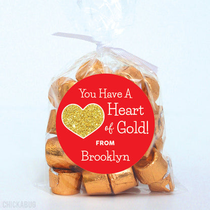 "You Have a Heart of Gold" Valentine's Day Stickers