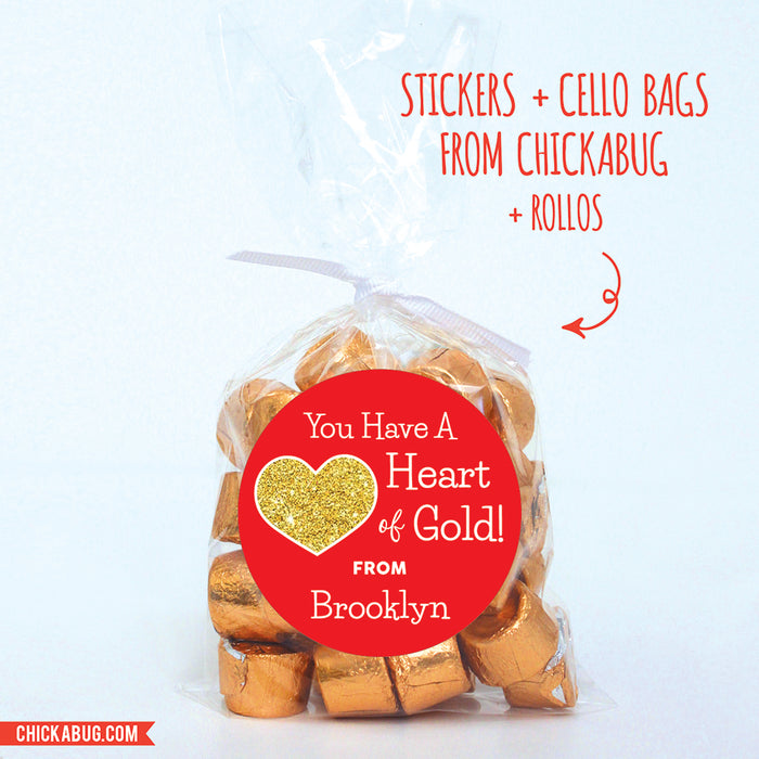 "You Have a Heart of Gold" Valentine's Day Stickers