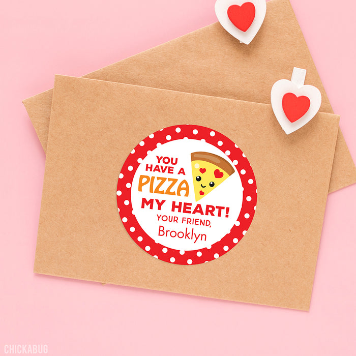 "You Have a Pizza My Heart" Valentine's Day Stickers