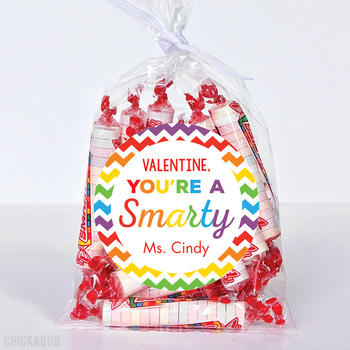 "You're a Smarty" Rainbow Valentine's Day Stickers