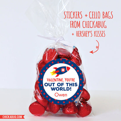 "You're Out of This World" Valentine's Day Stickers