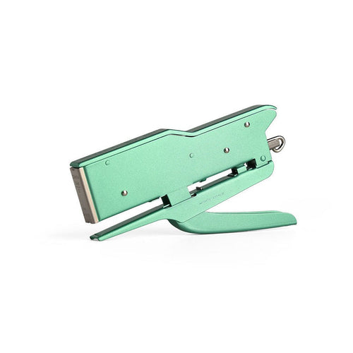 Handheld Zenith 548/E 2 stapler with a green body