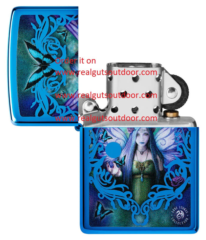 Zippo Anne Stokes Mystic Aura Fairy Design High Polish Blue 48985