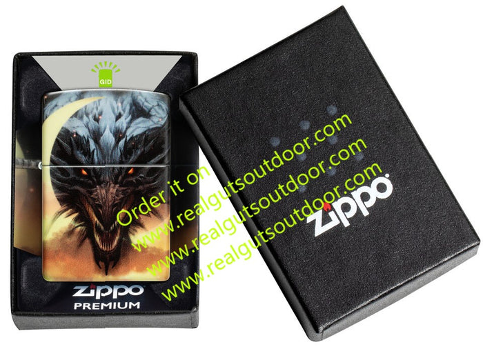 Zippo Dragon Design Glow in the Dark Green Matte 48934