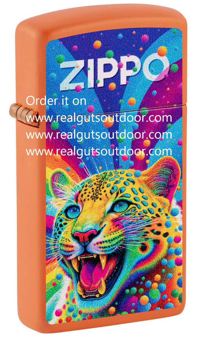 Zippo Leopard Design Slim Orange Matte 46018