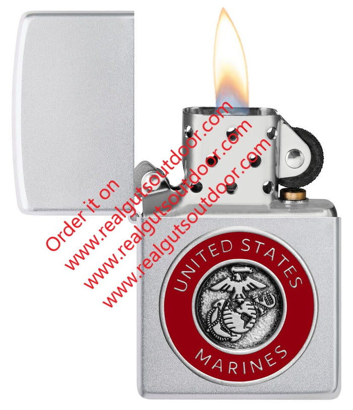 Zippo United States Marines Emblem Satin Chrome 48974