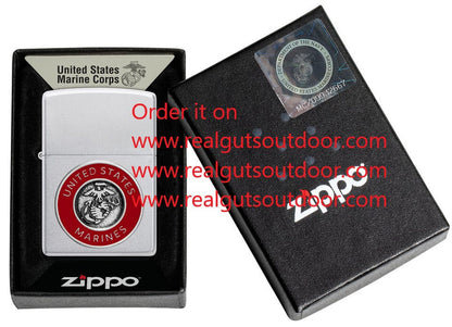 Zippo United States Marines Emblem Satin Chrome 48974
