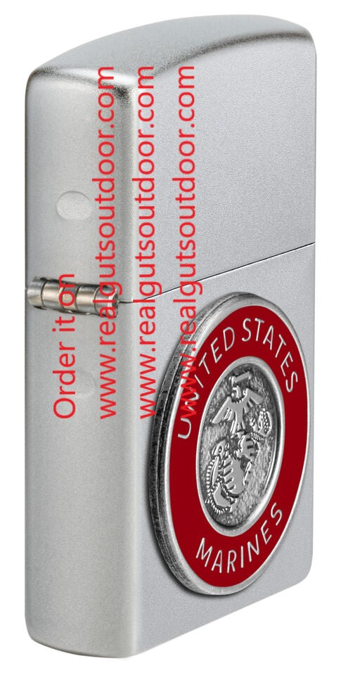 Zippo United States Marines Emblem Satin Chrome 48974